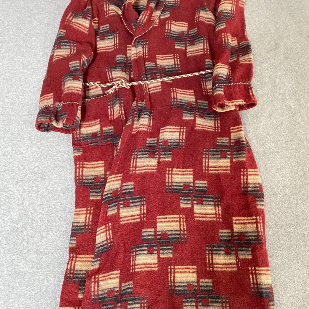 BEACON Blanket Robe 1930's-19540's Ombre Pattern with Deco images Size Medium - Picture 6 of 6
